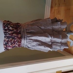 Strapless Tiered Ruffled Sun Dress Size Large